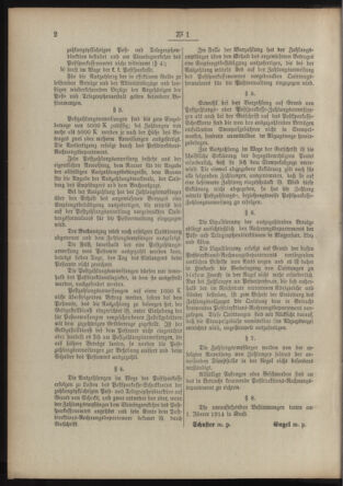 Post- und Telegraphen-Verordnungsblatt für das Verwaltungsgebiet des K.-K. Handelsministeriums 19140102 Seite: 2