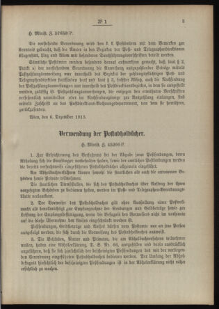 Post- und Telegraphen-Verordnungsblatt für das Verwaltungsgebiet des K.-K. Handelsministeriums 19140102 Seite: 3