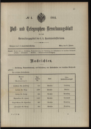 Post- und Telegraphen-Verordnungsblatt für das Verwaltungsgebiet des K.-K. Handelsministeriums