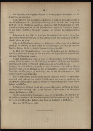 Post- und Telegraphen-Verordnungsblatt für das Verwaltungsgebiet des K.-K. Handelsministeriums 19140112 Seite: 3