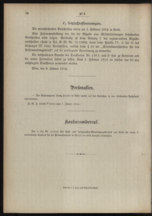 Post- und Telegraphen-Verordnungsblatt für das Verwaltungsgebiet des K.-K. Handelsministeriums 19140113 Seite: 4