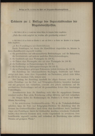 Post- und Telegraphen-Verordnungsblatt für das Verwaltungsgebiet des K.-K. Handelsministeriums 19140115 Seite: 5