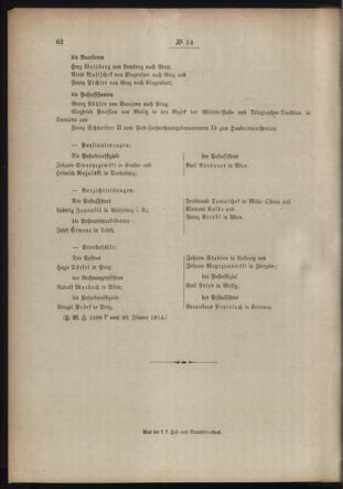 Post- und Telegraphen-Verordnungsblatt für das Verwaltungsgebiet des K.-K. Handelsministeriums 19140124 Seite: 4