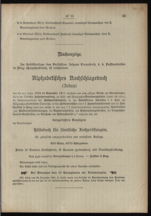 Post- und Telegraphen-Verordnungsblatt für das Verwaltungsgebiet des K.-K. Handelsministeriums 19140127 Seite: 3