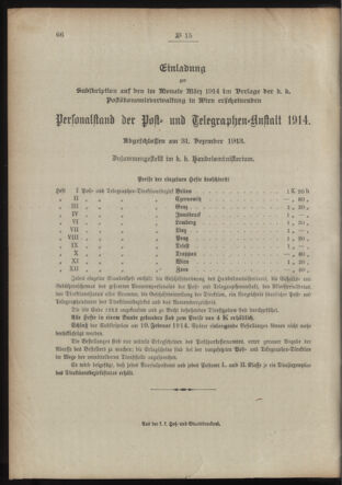 Post- und Telegraphen-Verordnungsblatt für das Verwaltungsgebiet des K.-K. Handelsministeriums 19140127 Seite: 4