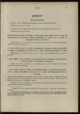 Post- und Telegraphen-Verordnungsblatt für das Verwaltungsgebiet des K.-K. Handelsministeriums 19140129 Seite: 3