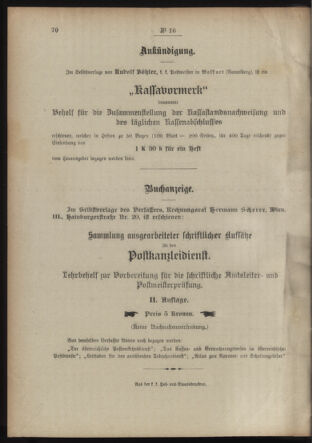 Post- und Telegraphen-Verordnungsblatt für das Verwaltungsgebiet des K.-K. Handelsministeriums 19140129 Seite: 4