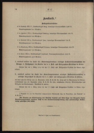 Post- und Telegraphen-Verordnungsblatt für das Verwaltungsgebiet des K.-K. Handelsministeriums 19140130 Seite: 4