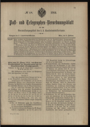 Post- und Telegraphen-Verordnungsblatt für das Verwaltungsgebiet des K.-K. Handelsministeriums