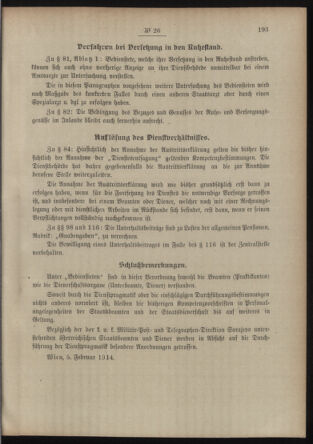 Post- und Telegraphen-Verordnungsblatt für das Verwaltungsgebiet des K.-K. Handelsministeriums 19140211 Seite: 15