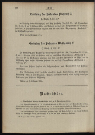 Post- und Telegraphen-Verordnungsblatt für das Verwaltungsgebiet des K.-K. Handelsministeriums 19140212 Seite: 8