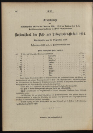 Post- und Telegraphen-Verordnungsblatt für das Verwaltungsgebiet des K.-K. Handelsministeriums 19140227 Seite: 4