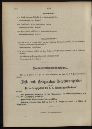 Post- und Telegraphen-Verordnungsblatt für das Verwaltungsgebiet des K.-K. Handelsministeriums 19140302 Seite: 4