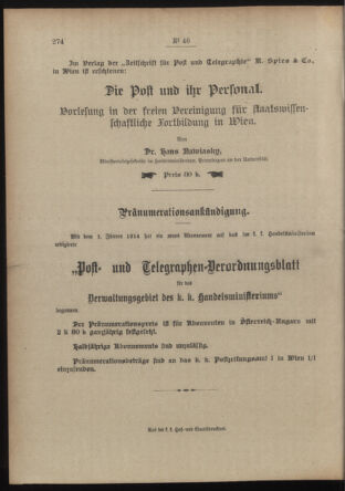 Post- und Telegraphen-Verordnungsblatt für das Verwaltungsgebiet des K.-K. Handelsministeriums 19140306 Seite: 4