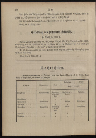 Post- und Telegraphen-Verordnungsblatt für das Verwaltungsgebiet des K.-K. Handelsministeriums 19140312 Seite: 2