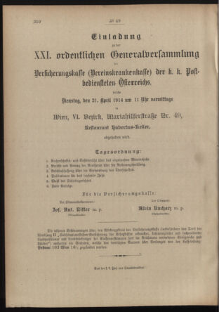 Post- und Telegraphen-Verordnungsblatt für das Verwaltungsgebiet des K.-K. Handelsministeriums 19140321 Seite: 4