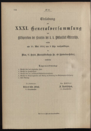 Post- und Telegraphen-Verordnungsblatt für das Verwaltungsgebiet des K.-K. Handelsministeriums 19140326 Seite: 4