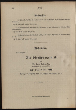 Post- und Telegraphen-Verordnungsblatt für das Verwaltungsgebiet des K.-K. Handelsministeriums 19140327 Seite: 4