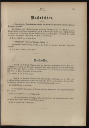 Post- und Telegraphen-Verordnungsblatt für das Verwaltungsgebiet des K.-K. Handelsministeriums 19140408 Seite: 3