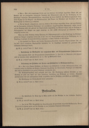 Post- und Telegraphen-Verordnungsblatt für das Verwaltungsgebiet des K.-K. Handelsministeriums 19140423 Seite: 2