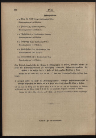 Post- und Telegraphen-Verordnungsblatt für das Verwaltungsgebiet des K.-K. Handelsministeriums 19140425 Seite: 4