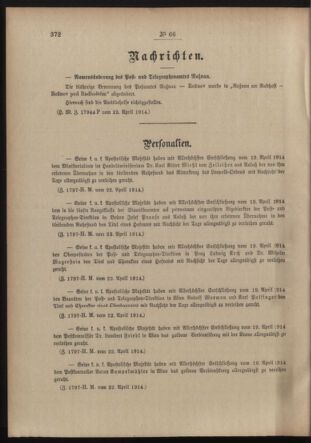 Post- und Telegraphen-Verordnungsblatt für das Verwaltungsgebiet des K.-K. Handelsministeriums 19140428 Seite: 2