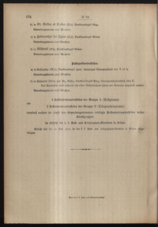 Post- und Telegraphen-Verordnungsblatt für das Verwaltungsgebiet des K.-K. Handelsministeriums 19140428 Seite: 4