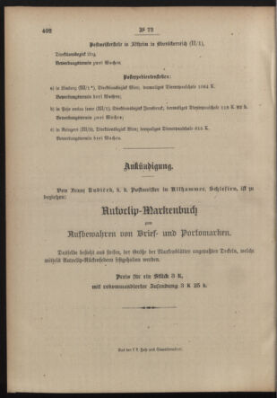 Post- und Telegraphen-Verordnungsblatt für das Verwaltungsgebiet des K.-K. Handelsministeriums 19140513 Seite: 4