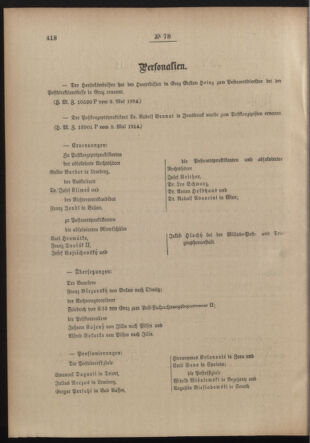 Post- und Telegraphen-Verordnungsblatt für das Verwaltungsgebiet des K.-K. Handelsministeriums 19140522 Seite: 2