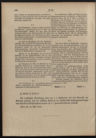 Post- und Telegraphen-Verordnungsblatt für das Verwaltungsgebiet des K.-K. Handelsministeriums 19140604 Seite: 2