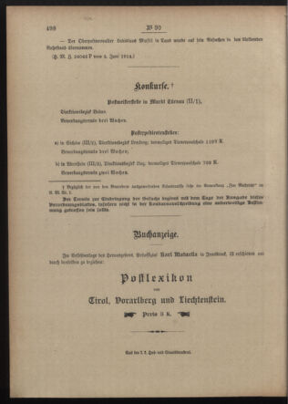 Post- und Telegraphen-Verordnungsblatt für das Verwaltungsgebiet des K.-K. Handelsministeriums 19140616 Seite: 4