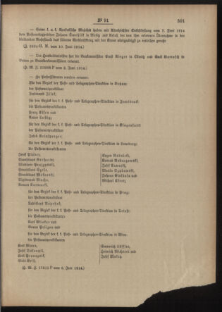 Post- und Telegraphen-Verordnungsblatt für das Verwaltungsgebiet des K.-K. Handelsministeriums 19140617 Seite: 3