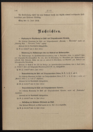 Post- und Telegraphen-Verordnungsblatt für das Verwaltungsgebiet des K.-K. Handelsministeriums 19140620 Seite: 2