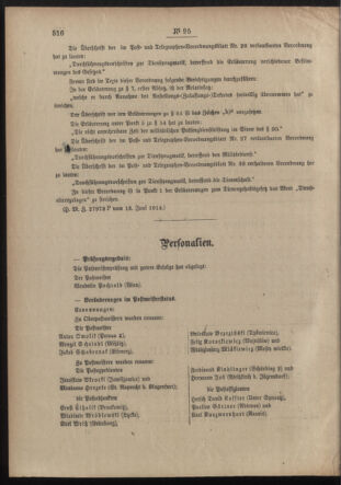 Post- und Telegraphen-Verordnungsblatt für das Verwaltungsgebiet des K.-K. Handelsministeriums 19140624 Seite: 2