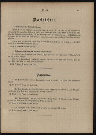 Post- und Telegraphen-Verordnungsblatt für das Verwaltungsgebiet des K.-K. Handelsministeriums 19140708 Seite: 3