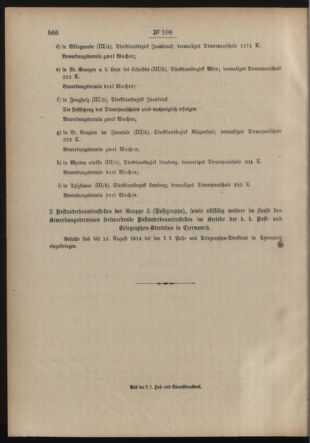 Post- und Telegraphen-Verordnungsblatt für das Verwaltungsgebiet des K.-K. Handelsministeriums 19140716 Seite: 4