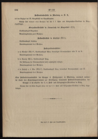 Post- und Telegraphen-Verordnungsblatt für das Verwaltungsgebiet des K.-K. Handelsministeriums 19140720 Seite: 4