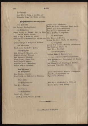 Post- und Telegraphen-Verordnungsblatt für das Verwaltungsgebiet des K.-K. Handelsministeriums 19140721 Seite: 4