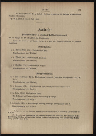 Post- und Telegraphen-Verordnungsblatt für das Verwaltungsgebiet des K.-K. Handelsministeriums 19140722 Seite: 3