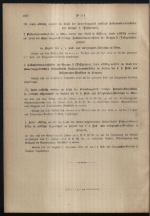 Post- und Telegraphen-Verordnungsblatt für das Verwaltungsgebiet des K.-K. Handelsministeriums 19140727 Seite: 4