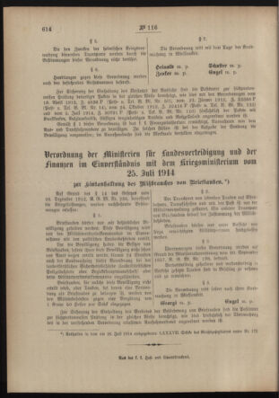 Post- und Telegraphen-Verordnungsblatt für das Verwaltungsgebiet des K.-K. Handelsministeriums 19140731 Seite: 10