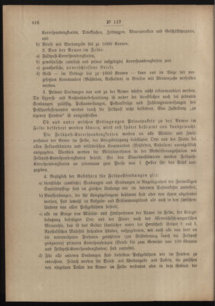 Post- und Telegraphen-Verordnungsblatt für das Verwaltungsgebiet des K.-K. Handelsministeriums 19140731 Seite: 12