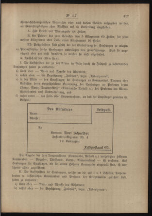 Post- und Telegraphen-Verordnungsblatt für das Verwaltungsgebiet des K.-K. Handelsministeriums 19140731 Seite: 13