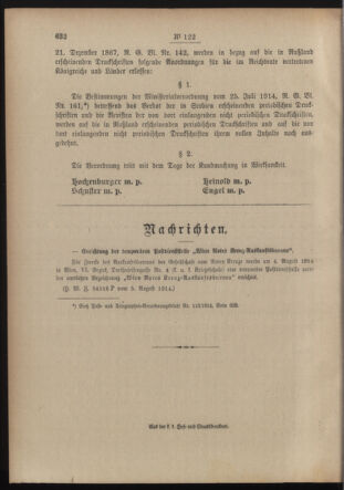 Post- und Telegraphen-Verordnungsblatt für das Verwaltungsgebiet des K.-K. Handelsministeriums 19140808 Seite: 2