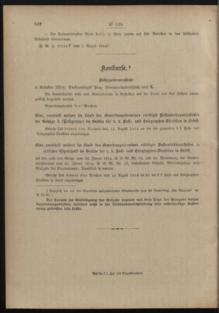 Post- und Telegraphen-Verordnungsblatt für das Verwaltungsgebiet des K.-K. Handelsministeriums 19140817 Seite: 4