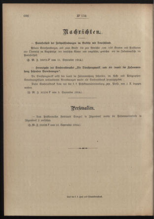 Post- und Telegraphen-Verordnungsblatt für das Verwaltungsgebiet des K.-K. Handelsministeriums 19140912 Seite: 6