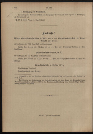 Post- und Telegraphen-Verordnungsblatt für das Verwaltungsgebiet des K.-K. Handelsministeriums 19140917 Seite: 6