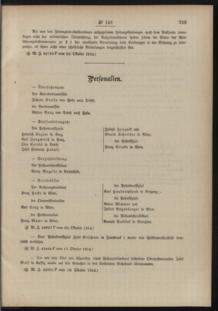 Post- und Telegraphen-Verordnungsblatt für das Verwaltungsgebiet des K.-K. Handelsministeriums 19141024 Seite: 3