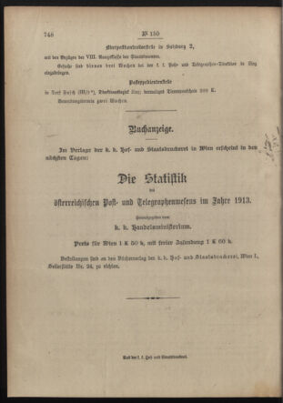 Post- und Telegraphen-Verordnungsblatt für das Verwaltungsgebiet des K.-K. Handelsministeriums 19141030 Seite: 4