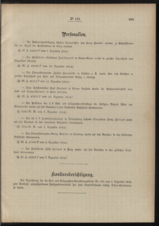 Post- und Telegraphen-Verordnungsblatt für das Verwaltungsgebiet des K.-K. Handelsministeriums 19141217 Seite: 3